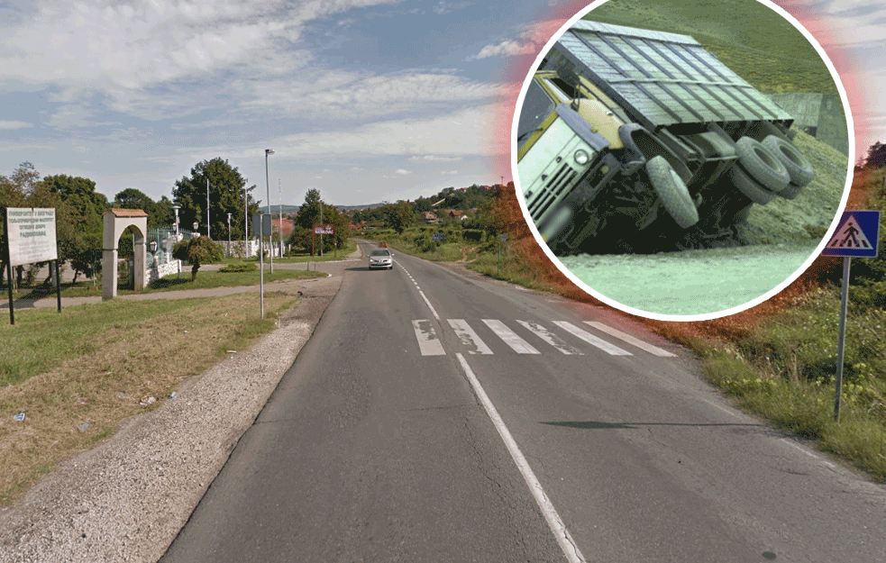 UDES NA SMEDEREVSKOM PUTU: Prevrnuo se kamion pa upao u kanal, saobraćaj u ZASTOJU 