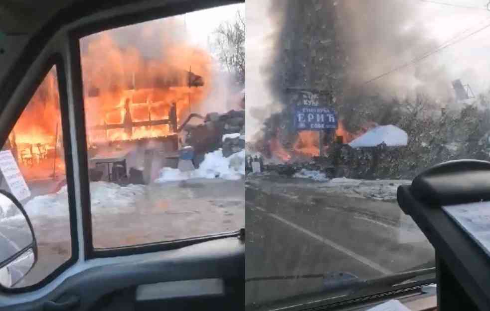 IZGOREO DO TEMELJA! Vatrena stihija progutala restoran u Mrčajevcima (VIDEO)