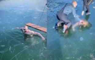 KAD ADRENALIN UDARI U GLAVU! Zaronio u <span style='color:red;'><b>zaleđeno</b></span> jezero, a onda je nastupila panika (VIDEO)