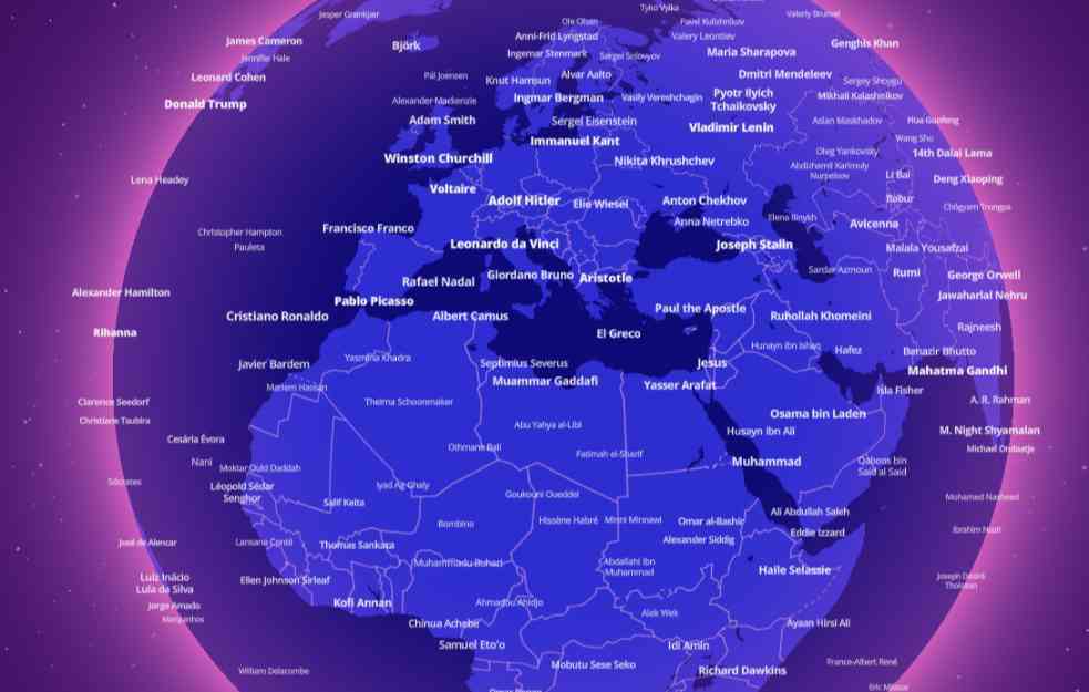 INTERAKTIVNA MAPA JE SJAJNA I ZABAVNA: Ako ste se ikada pitali ko je od poznatih rođen u vašem gradu, sada to možete saznati brzo i lako