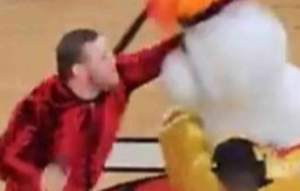 THE ANIMAL!  Conor McGregor beat the mascot in the NBA finals!  (VIDEO)