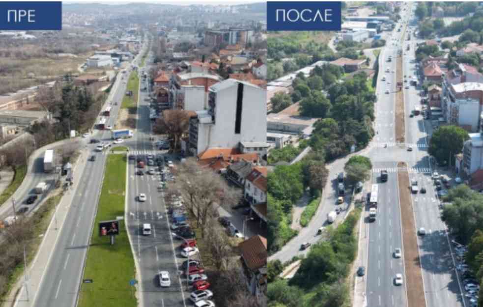 VIŠNJIČKA ULICA ZABLISTALA : Šest traka povećalo je protok saobraćaja