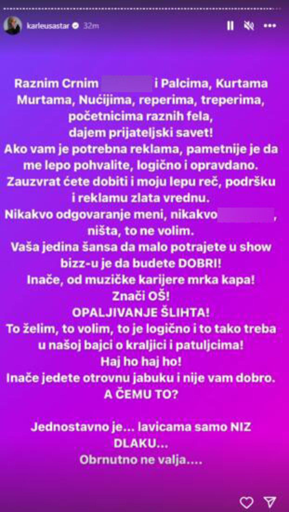 Printscreen instagram Jelena Karleusa
