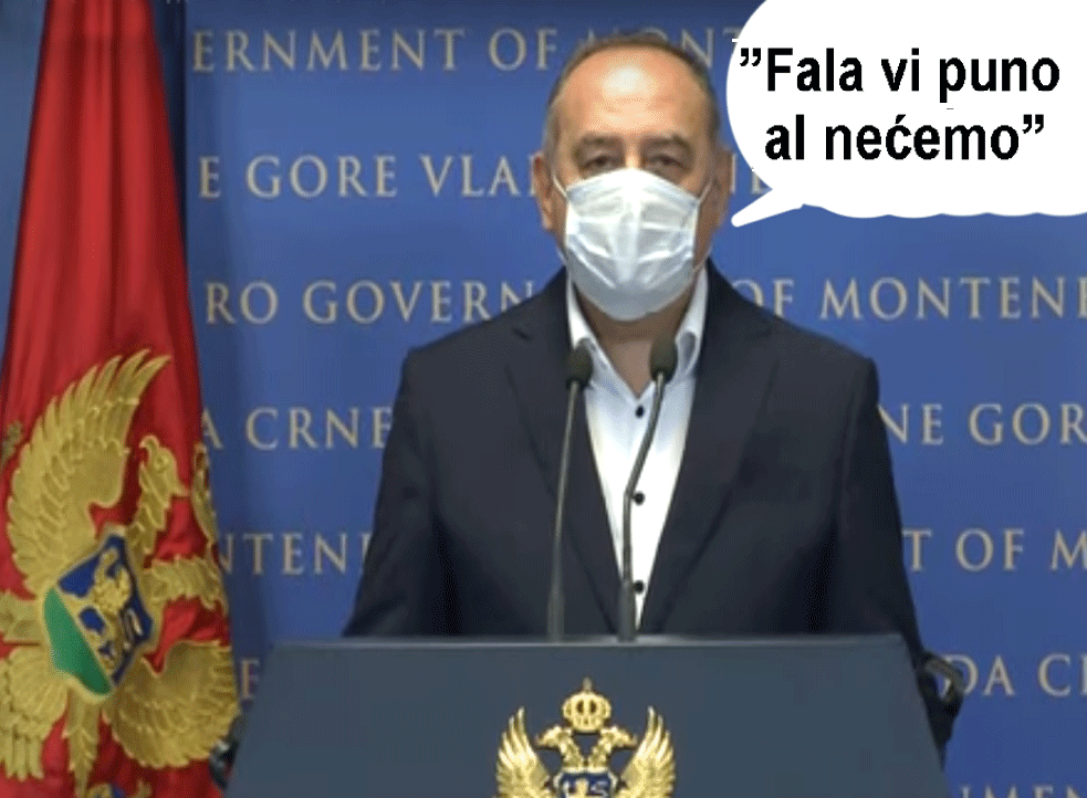 CRNA GORA ODBILA RESPIRATORE IZ SRBIJE