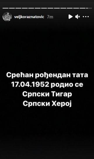 Foto: Instagram/Printcsreen/veljkoraznatovic