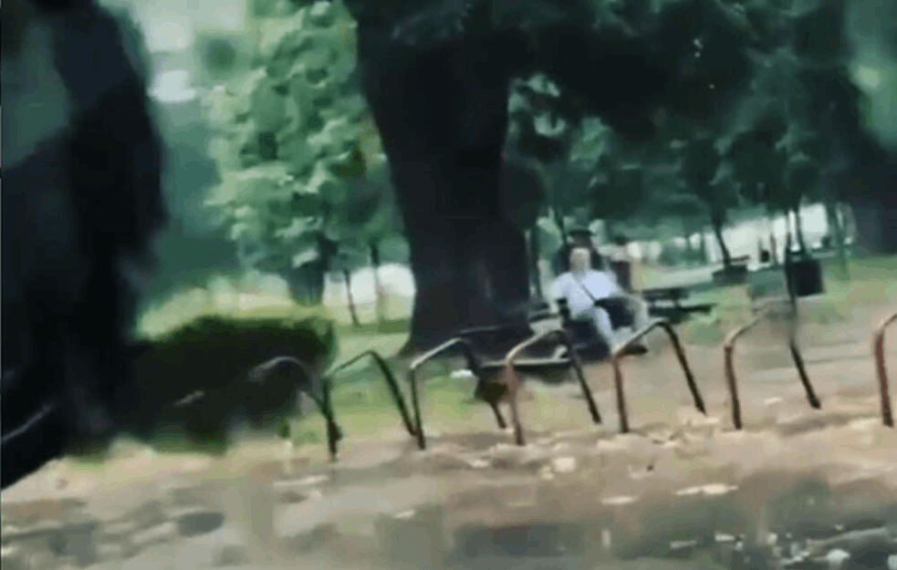 URNEBESNI SNIMAK USIJAO INTERNET:  Dok svi beže Nišlija sedi u parku i čeka da prođe kijamet (VIDEO)