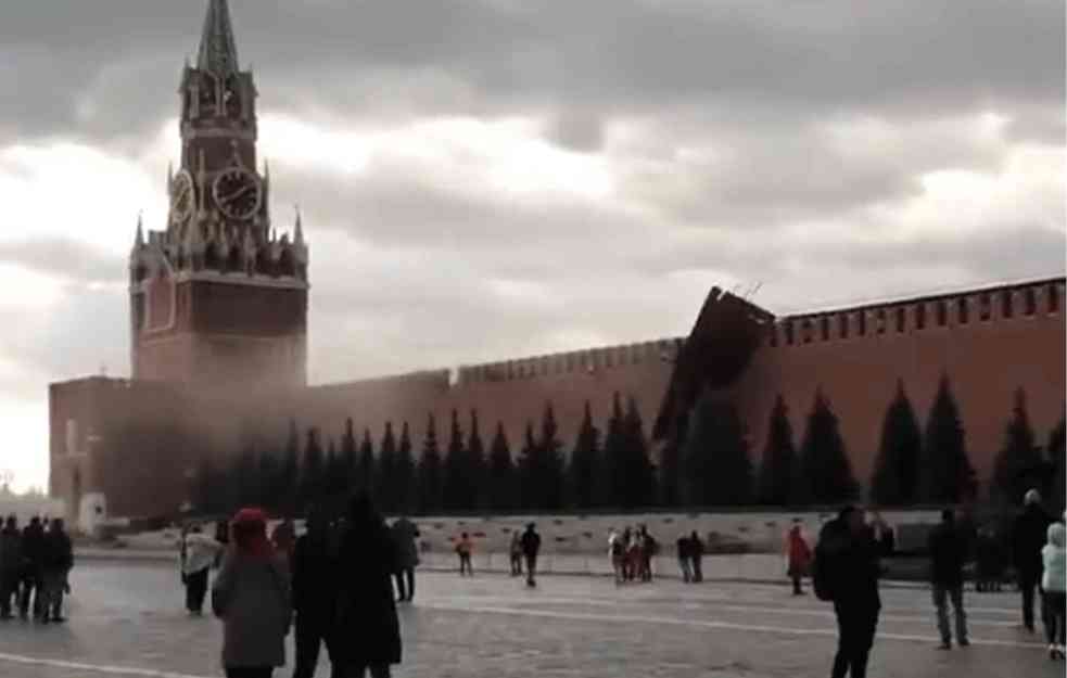 Nalet uraganskog vetra oštetio zidove Kremlja! (VIDEO)