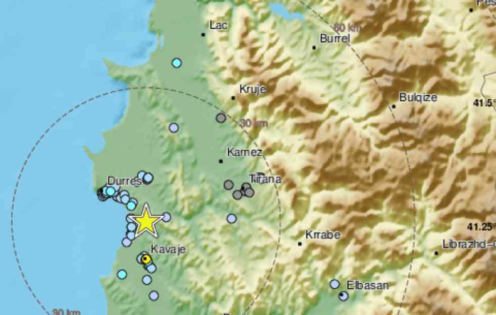NOVI ZEMLJOTRES POGODIO ALBANIJU: Epicentar u blizini Tirane