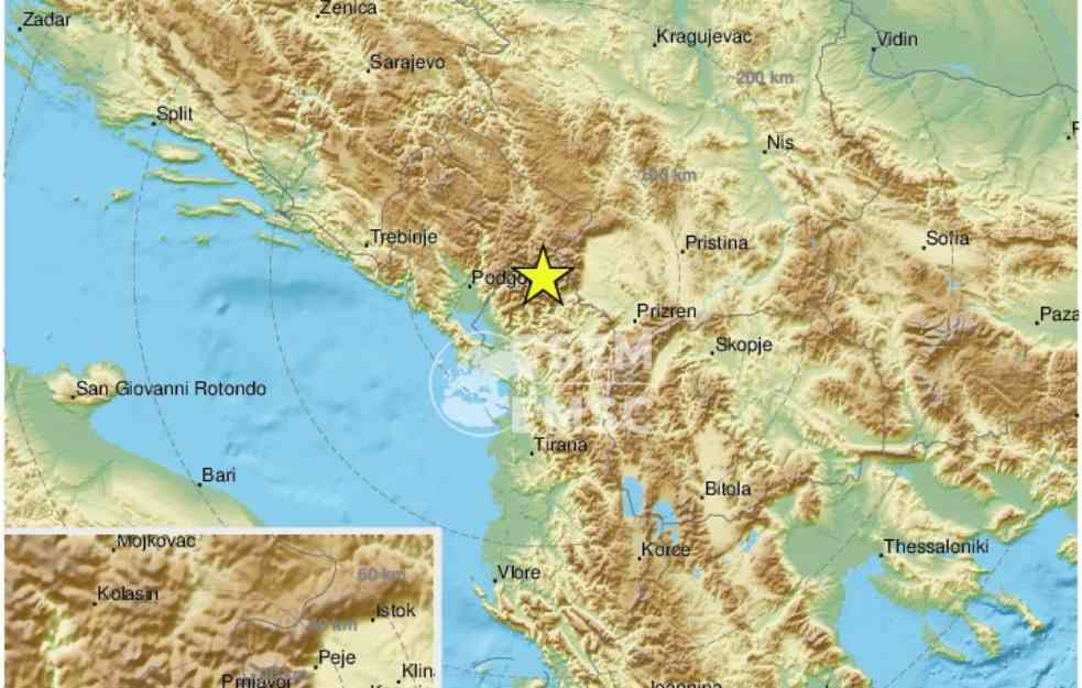 ZEMLJOTRES POGODIO CRNU GORU: Epicentar nekoliko kilometara od Plava