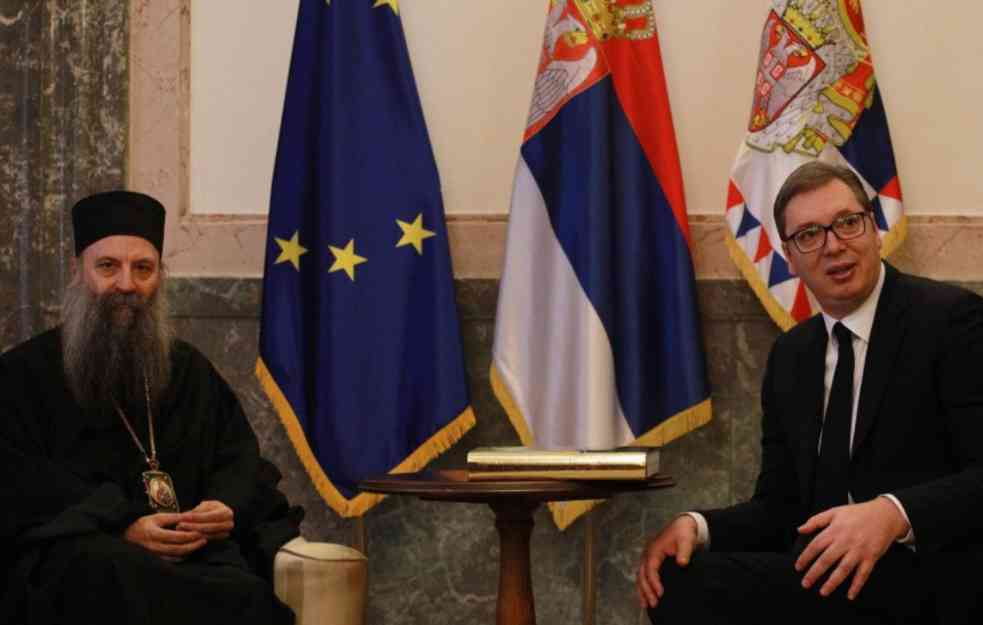 Ponovni sastanak predsednika Vučića i patrijarha Porfirija u Patrijaršiji