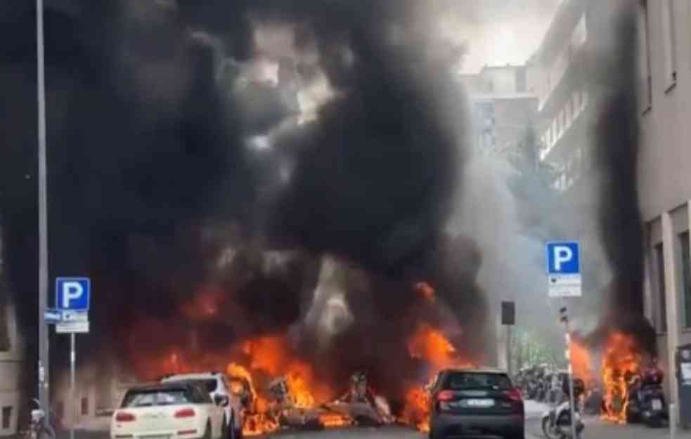 Eksplozija u centru Milana, vozila u plamenu (VIDEO)