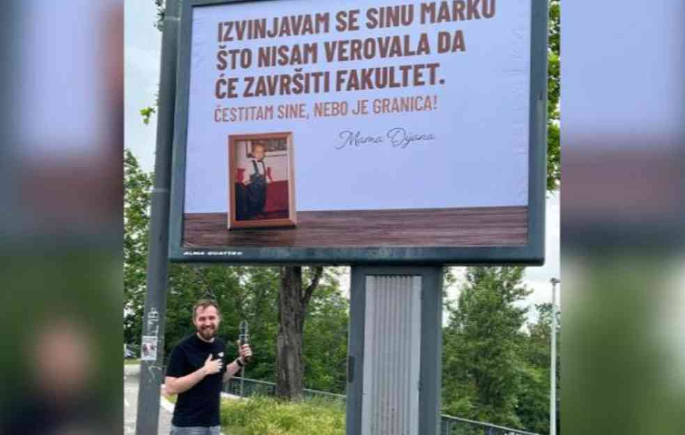 Ovo je Marko kojem je majka na bilbordu uputila javno izvinjenje: Posle diplome ide i kod matičara