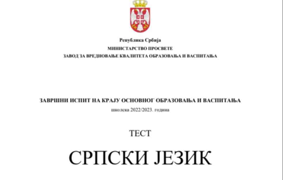 Završni ispit 2023 (REŠENJA testa iz srpskog jezika)