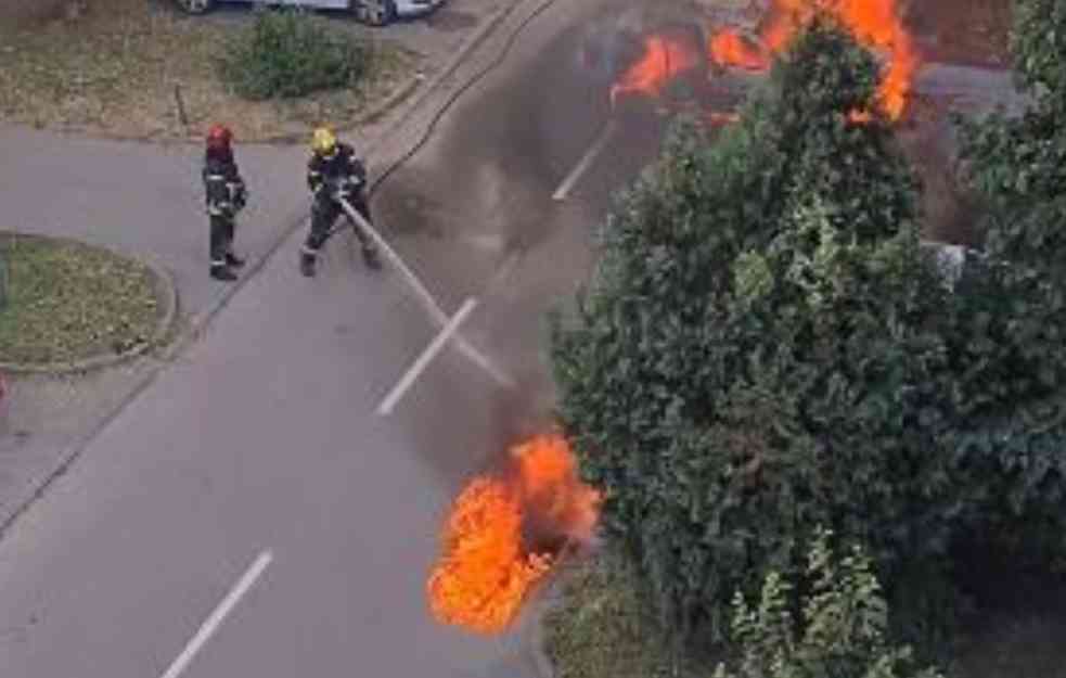 STRAVIČAN POŽAR : Gori automobil na Detelinari, vatrogasci se bore sa stihijom (VIDEO)