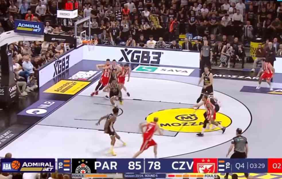 PARTIZAN I DRUGI PUT U 4 DANA SRUŠIO CRVENU ZVEZDU: Crno-belima pripao večiti derbi i u ABA ligi (VIDEO)