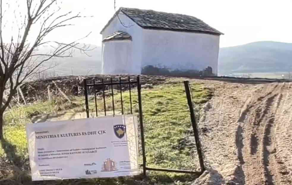 KAKAV TEROR PRIŠTINE: Tzv. ministarstvo kulture obnavlja crkvu u selu Gornje Vinarce bez odobrenja SPC (FOTO)